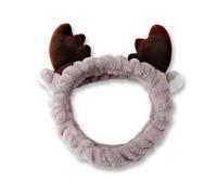 Bandeau de Noël en bois de cerf pour se laver le visage, bandeau de maquillage de Noël pour femmes et filles, bandeau de maquillage extensible pour le maquillage de Noël, élastiques à cheveux de renne