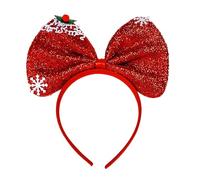 Bandeau de Noël flocon de neige nœud pour enfants adultes Cosplay Costume de fête Décoration Rouge Vert Paillettes Noël Chapeaux Photographie 1