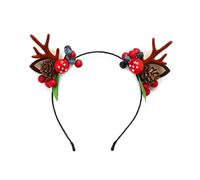 Bandeau de Noël mignon accessoires pour cheveux en bois d'élan - Pince à cheveux - Fournitures de déguisement de fête de Noël (bois de baie)
