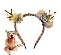 Bandeau de Noël pour chiens, bandeau élastique lumineux pour chiens - Serre-tête LED en forme de renne pour animaux domestiques | Décoration pour photos de Noël et fêtes