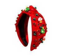 Bandeau de Noël pour femme - Coiffe élégante en perles - Cerceau décoratif de vacances pour invités d'événements, filles, amateurs de cosplay, réunion de famille, fête de bureau, mariage d'hiver