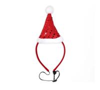 Bandeau de Noël réglable pour animal domestique avec bonnet de Père Noël pour séance photo