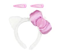 Bandeau De Noix D'Oreille De Chat À 1 Pièce, Épingles À Cheveux En 2 Pièces, Moelleuse Créative Mignonne, Bandeau Multifonctionnel, Port Confortable, Bandeau De Lavage Du Visage.