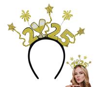 Bandeau de Nouvel An | Bandeaux à paillettes dorées - Accessoires photo « Happy New Year » pour fêtes costumées, pour amis et famille