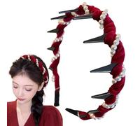 Bandeau de perle des filles, dent de bandeau de perle - Wave Hair Bands | Bande de dents de mariage non glissée PEP PEUBS PEARL PEARL Hairband Accessoires pour femmes