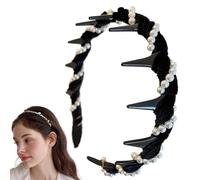 Bandeau de perle pour filles, filles en perle de filles | Accessoires de cheveux vagues | Bande de dents de mariage non glissée PEP PEUBS PEARL PEARL Hairband Accessoires pour femmes