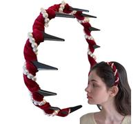 Bandeau de perle pour filles, filles en perle de filles | Broupe de cheveux vague,Bande de dents de mariage non glissée PEP PEUBS PEARL PEARL Hairband Accessoires pour femmes