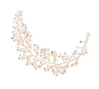 Bandeau de Perles Or en Cuivre et Cristal, Coiffe Délicate