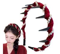 Bandeau de perles pour femmes, bandeau perlé pour filles - Broupe de cheveux vague - Perle Teeth Bandband Girls Hairband Band non glissée Heatwear Hair Hoop For Party Supplies