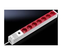 Bandeau de prises 7 compartiments, avec prise secteur femelle Rittal 7240.260