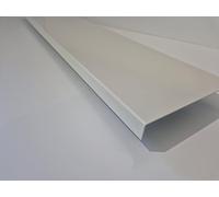 Bandeau de rive en aluminium Blanc Perle RAL 1013, Epaisseur 1 mm, Retour 3 cm (Hauteur 17 cm)