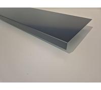 Bandeau de rive en aluminium Gris Fer RAL 7011, Epaisseur 1 mm, Retour 3 cm (Hauteur 8 cm)