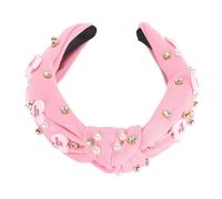 Bandeau de Saint Valentin, bandeau de conversation en forme de cœur, bandeau noué avec strass, bandeau noué orné de strass, décoration de cœur, bandeau noué pour la Saint-Valentin (Rose)