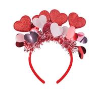 Bandeau de Saint-Valentin en forme de cœur rouge avec paillettes - Décoration de cheveux pour femmes et filles - Accessoires de fête de Saint-Valentin, mariage, anniversaire