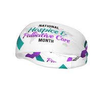 Bandeau de sensibilisation aux soins palliatifs et aux soins palliatifs avec ruban violet et vert, bandeau de sport, bandeau d'exercice athlétique, turban pour cheveux, pour hommes et femmes, yoga, fi