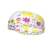 Bandeau de soleil et de papillons et de fleurs pour un sport sain et décoratif, tendance et absorbant la transpiration, bonne élasticité, peut être utilisé en toutes saisons, les hommes et les femmes