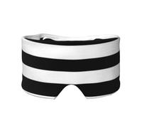 Bandeau de sommeil à rayures noires et blanches, masque rembourré chauffe-oreilles, bandeau réglable, pour une relaxation profonde