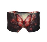 Bandeau de sommeil latéral unisexe avec fleurs et papillons fantaisie, masque de sommeil et cache-oreilles, (68,1 x 10,9 cm), intérieur et extérieur, voyage, yoga, confort réglable