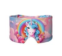 Bandeau de sommeil latéral unisexe avec motif licorne arc-en-ciel et cache-oreilles (68,1 x 10,9 cm), pour l'intérieur et l'extérieur, le voyage, le yoga, le confort réglable