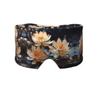 Bandeau de sommeil latéral unisexe avec motif lotus blanc bohème et cache-oreilles (68,1 x 10,9 cm), pour l'intérieur et l'extérieur, le voyage, le yoga, le confort réglable