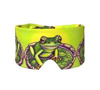 Bandeau de sommeil latéral unisexe grenouille dans un étang - Masque de sommeil et cache-oreilles (68,1 x 10,9 cm) - Pour l'intérieur et l'extérieur - Pour le yoga - Confortable - Réglable