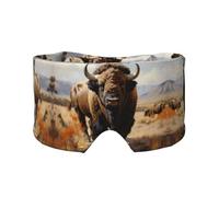 Bandeau de sommeil latéral unisexe North American Bison Herd, masque de sommeil et cache-oreilles (68,1 x 10,9 cm), intérieur et extérieur, voyage, yoga, confort réglable