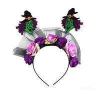 Bandeau de sorcière en forme de fleur - Fournitures de tête de sorcière maléfique - Boucle de cheveux pour enfants, filles, adolescentes, maquillage et cosplay - Fournitures de décoration