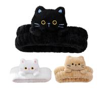 Bandeau de spa de chat, bandeau de maquillage de lavage de visage mignon, bandeau de la peau d'animaux doux en peluche, 5x18 cm, bandes de cheveux confortables pour filles et femmes, parfait pour le s