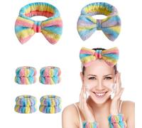 Bandeau de spa pour le lavage du visage, le maquillage, le bandeau et le bracelet pour les soins de la peau pour femmes et filles, bandeau pour cheveux spa pour le bain, la douche, le masque facial