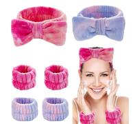 Bandeau de spa pour le lavage du visage, le maquillage, le bandeau et le bracelet pour les soins de la peau pour femmes et filles, bandeau pour cheveux spa pour le bain, la douche, le masque facial