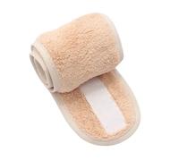Bandeau de spa réglable large pour yoga, bain, douche, maquillage, lavage du visage, accessoires en tissu éponge doux (kaki)