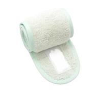 Bandeau de spa réglable large pour yoga, bain, douche, maquillage, lavage du visage, accessoires en tissu éponge doux (vert clair)