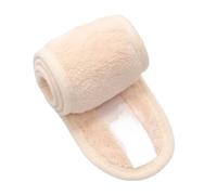 Bandeau de spa réglable large pour yoga, bain, douche, maquillage, lavage du visage, accessoires en tissu éponge doux (beige)