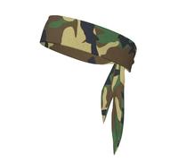 Bandeau de Sport à imprimé Camouflage Militaire Vert Unisexe athlétique, Bandeau de Course à Pied et de karaté à Lacets