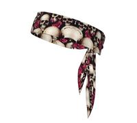 Bandeau de Sport à Motif tête de Mort et os, Ajustable, pour Hommes et Femmes, Style karaté, idéal pour Le Basketball, la Course à Pied et Le Tennis. Attache à l'arrière. Convient également pour Le