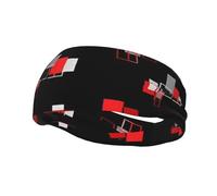 Bandeau de Sport à Triangles géométriques Rouges, Noirs, Gris et Blancs, Jaunes et Gris. Bandeau élastique Tendance pour Femmes et Hommes.