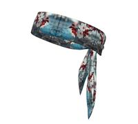 Bandeau de sport absorbant avec fleurs de prunier sur la glace, accessoire élastique pour course à pied, activités de plein air