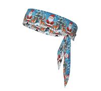 Bandeau de sport absorbant la transpiration avec motif cerf de Noël, antidérapant et réglable, pour la course, le basket-ball, le yoga