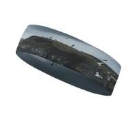 Bandeau de Sport Absorbant la Transpiration, Tendance et antidérapant, imprimé avec Vue sur l'océan Atlantique. Accessoire d'été, élastique, idéal pour la Salle de Sport, Le Football, Le Yoga, la co