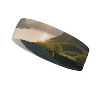 Bandeau de Sport Absorbant la Transpiration, Tendance et antidérapant, imprimé « Fjord Under The Sun », Accessoire d'été, élastique, idéal pour la Salle de Sport, Le Football, Le Yoga, la Course à p