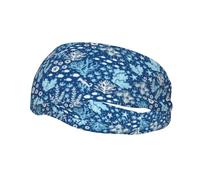 Bandeau de sport anti-transpiration avec motif d'algues vertes et bleu marine, idéal pour la course, le basket-ball, le yoga et le fitness.