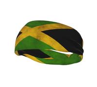 Bandeau de sport anti-transpiration avec motif imprimé vieux drapeau jamaïcain adapté pour la course et la gym