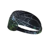Bandeau de sport anti-transpiration - Large élastique pour tout | Bandeau élastique en toile d'araignée et gouttes de rosée pour la course, le yoga, le cyclisme - Tissu à séchage rapide
