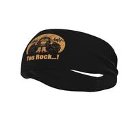 Bandeau de sport antidérapant et anti-transpiration pour homme et femme, motif singe portant un casque pour écouter de la musique rock, idéal pour la gym, le basket-ball, le yoga