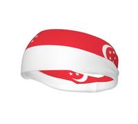 Bandeau de Sport aux Couleurs du Drapeau de Singapour, Unisexe, Respirant et à séchage Rapide, idéal pour Le Fitness, Le Yoga et Autres Sports.