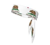 Bandeau de sport avec drapeau de l'État de Californie - Réglable - Antidérapant - Évacuation de l'humidité - Pour la course à pied et les ninja