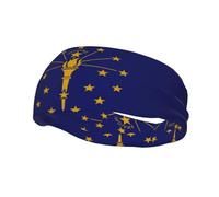 Bandeau de sport avec drapeau de l'État de l'Indiana - En tissu éponge absorbant la transpiration