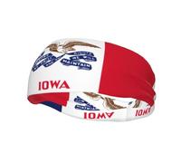 Bandeau de sport avec drapeau de l'État de l'Iowa - En tissu éponge absorbant la transpiration