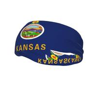 Bandeau de sport avec drapeau de l'État du Kansas - En tissu éponge absorbant la transpiration