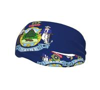 Bandeau de sport avec drapeau de l'État du Maine - En tissu éponge absorbant la transpiration
